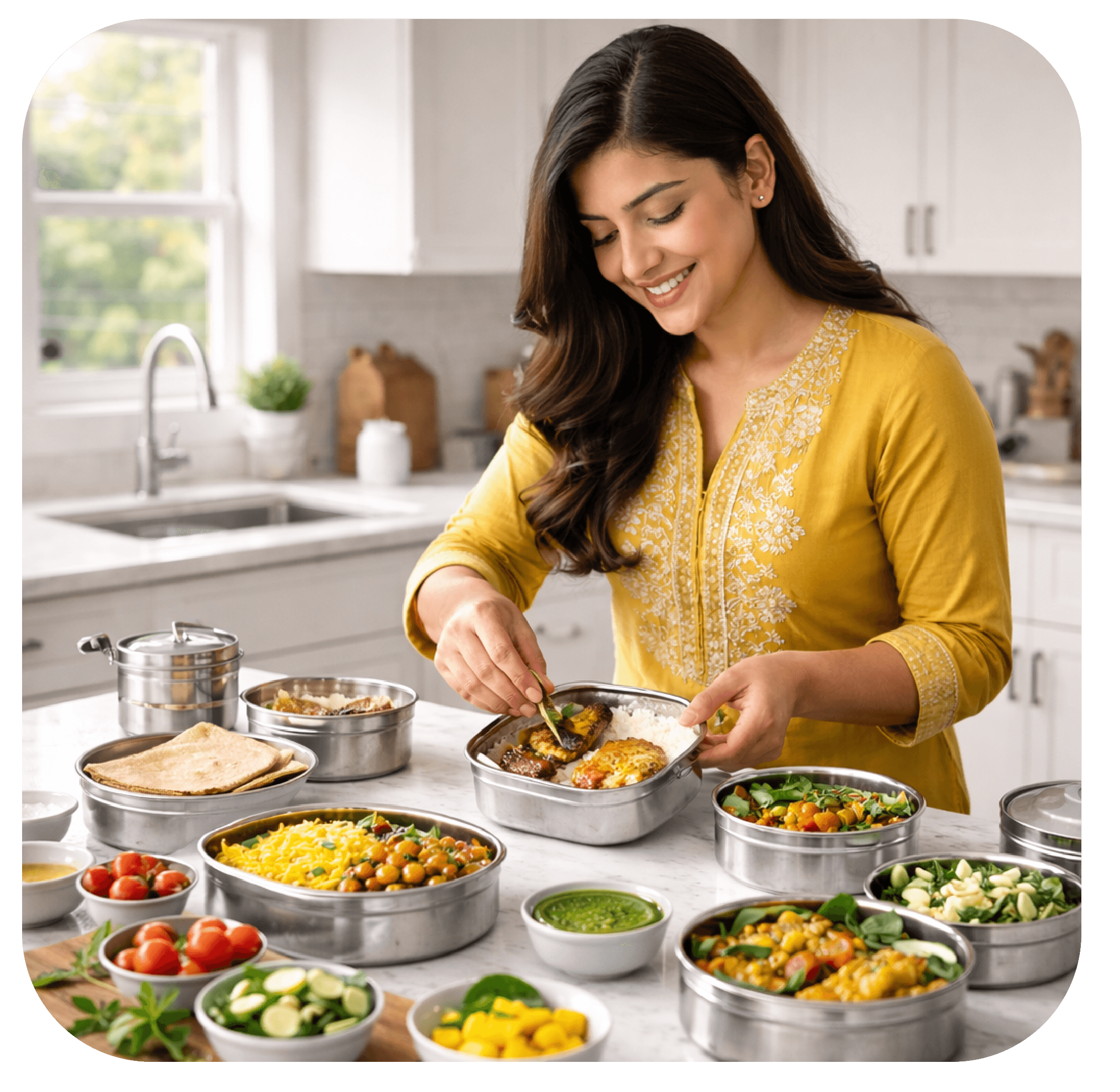 Home chef preparing fresh meals in kitchen
